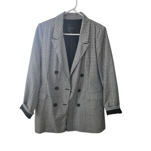 Dynamite Black and White Checkered Blazer